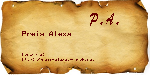 Preis Alexa névjegykártya